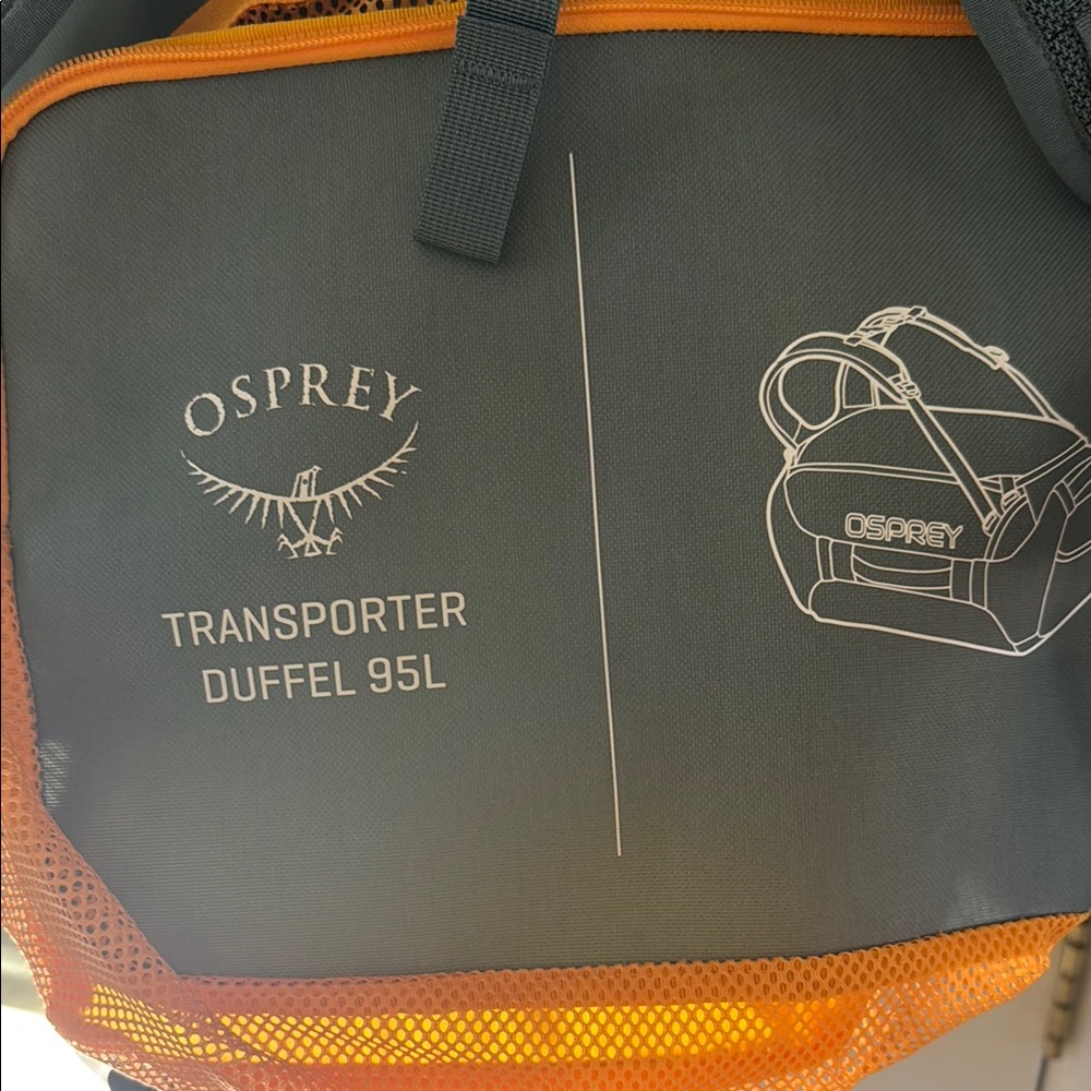 OSPREY Transporter Duffel 95L - Dark Gray and Bright Orange